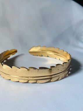 Gold Feather Cuff Bracelet - Women Accessories